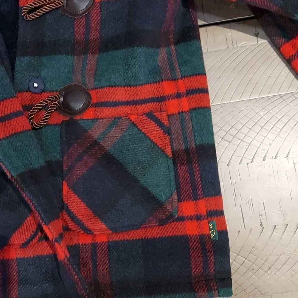 Sogni Kids Red Tartan Plaid Toggle Parka Sz 130/64